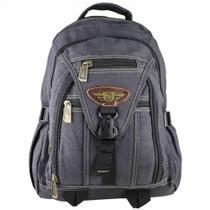 Mochila Tiracolo Em Lona Resinado Kvn Preta