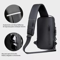 Mochila Tiracolo Masculina De Ombro Antifurto Com Porta Usb