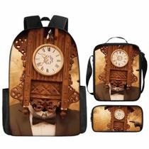 Mochila Titans Clocks, 3 unidades/conjunto para crianças, escola, tecido Oxford Mochila Titans Clocks, 3 unidades/conjunto para crianças, escola, tecido Oxford