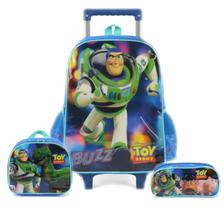 Mochila Toy Story De Rodas Escolar Buzz Com Lancheira Estojo