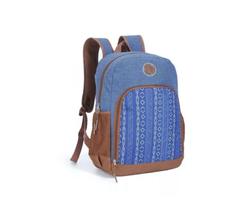 Mochila Track Denim- Azul & Marrom- 42x30x15cm- Go Track