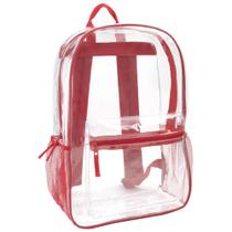 Mochila Trail Maker em PVC transparente transparente para crianças, vermelha