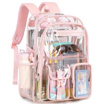 Mochila transparente Abshoo Large para meninas e mulheres rosa escolar