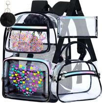 Mochila Transparente AGSDON para Niñas 3PCS con Bolsa para Almuerzo