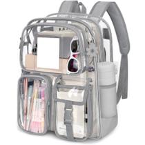Mochila transparente Attmu Heavy Duty PVC transparente cinza