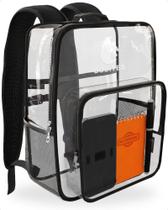 Mochila transparente BodiYes 17 XL 26L para escola com laptop de 15,6"