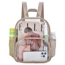 Mochila transparente Busiuw para eventos em estádios 30x30x15cm cáqui