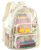 Mochila transparente CAMTOP em PVC transparente para serviços pesados de 17 polegadas Mochila transparente CAMTOP em PVC transparente para serviços pesados de 17 polegadas