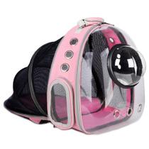 Mochila Transparente Dobrável AJY para Pets - Rosa