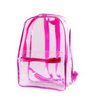 Mochila Transparente Feminina Pink Pvc Resistente