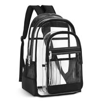 Mochila transparente KIMNERPU, PVC transparente, grande, preta Mochila transparente KIMNERPU, PVC transparente, grande, preta