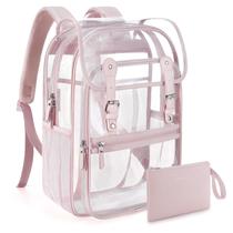 Mochila transparente mommore Heavy Duty PVC transparente com 2 compartimentos Mochila transparente mommore Heavy Duty PVC transparente com 2 compartimentos