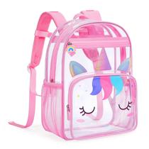 Mochila transparente mommore Unicorn para crianças de 4 a 8 anos, resistente à água