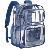 Mochila transparente PACKISM de 17 polegadas grande para escola azul marinho Mochila transparente PACKISM de 17 polegadas grande para escola azul marinho