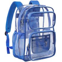 Mochila transparente PACKISM de 17 polegadas grande para escola azul