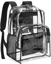 Mochila Transparente YGR de PVC - Grande Capacidade - Preta