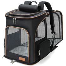 Mochila transportadora de animais de estimação Lekereise expansível para cães e gatos