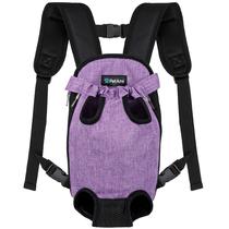 Mochila transportadora de cães PetAmi ajustável para cães pequenos, roxa