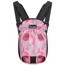 Mochila transportadora para animais de estimação Pawaboo ajustável frontal para cães rosa