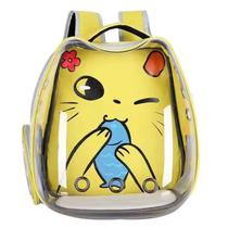 Mochila Transporte Animais Passeio Visor Panorâmico 360 Graus Gatos Passáros Roedores Suporta Pet Até 7Kgs