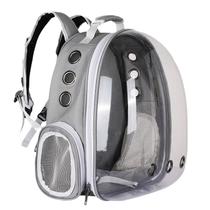 Mochila Transporte Pet Cinza Visão 360 Cápsula Bolha Gato Mochila Transporte Pet Cinza Visão 360 Cápsula Bolha Gato