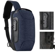 Mochila Transversal Anti Furto Diagonal Masculina Feminina De Ombro Com Cadeado