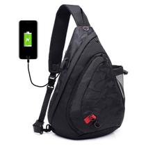 Mochila Transversal Bolsa Tiracolo De Ombro Peito Pochete Shoulder Bag Pequena Mini Masculina Feminina Adulto Com Usb