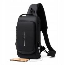 Mochila Transversal Impermeável Cadeado Usb Carregar Celular