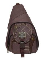 Mochila Transversal Lona Reforçada KVN 201351 Marrom Mochila Transversal Lona Reforçada KVN 201351 Marrom