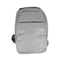 Mochila Transversal Unissex Com Saída USB Cinza Mochila Transversal Unissex Com Saída USB Cinza