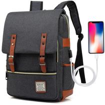 Mochila UGRACE Vintage Laptop 15,6" com porta USB - preta