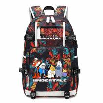 Mochila Undertales Sans Papyrus Cartoon Kids School 30x15x47cm Mochila Undertales Sans Papyrus Cartoon Kids School 30x15x47cm