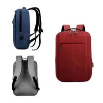 Mochila Unissex Antifurto com Entrada USB Impermeável Compartimento para Notebook Espaçosa Moderna