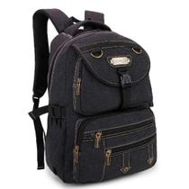 Mochila Unissex Costas Lona Canvas Tam G Faculdade Notebook