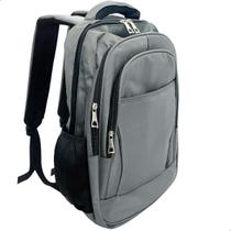 Mochila Unissex Executiva Bolso Para Notebook Tecido Liso Cinza Bolsa Resistente Para Faculdade Trabalho Viagem Alça Reforçada Masculino Feminino