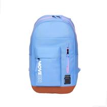 Mochila Unissex Juvenil Cores Escolar Passeio Viagem Cor:Azul Claro Mochila Unissex Juvenil Cores Escolar Passeio Viagem Cor:Azul Claro