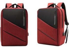 Mochila Universitária Notebook 15.6" Moderna Com Entrada USB 20L Resistente E Bolso Secreto VERMELHO