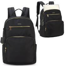 Mochila Up4you Grande Casual Reforçada Juvenil Preto Meninas