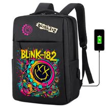 Mochila USB Escolar Estampa Banda Blink-182 Notebooks, Trabalho Escola (Interface USB)