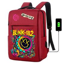 Mochila USB Escolar Estampa Banda Pop Punk Rock Para Notebooks Trabalho Escola Estilo Jovem