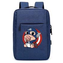 Mochila USB Escolar Estampa Infantil Baby Capitão American Notebooks, Trabalho Escola Interface USB