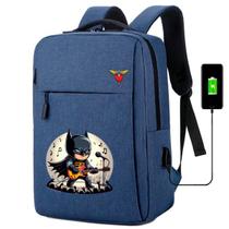 Mochila USB Escolar Estampa Infantil Batman Notebooks, Trabalho Escola (Interface USB)