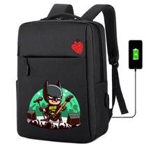 Mochila USB Escolar Estampa Infantil Batman Notebooks, Trabalho Escola (Interface USB)