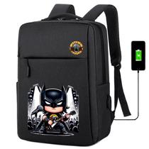 Mochila USB Escolar Estampa Infantil Batman Notebooks, Trabalho Escola (Interface USB)