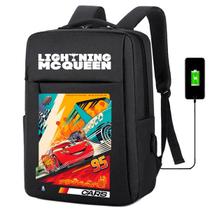 Mochila USB Escolar Estampa Infantil Carros Notebooks, Trabalho Escola (Interface USB)