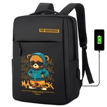 Mochila USB Escolar Estampa Infantil de Urso Notebooks, Trabalho Escola (Interface USB)