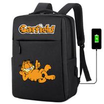 Mochila USB Escolar Estampa Infantil Garfield Notebooks, Trabalho Escola (Interface USB)