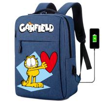 Mochila USB Escolar Estampa Infantil Garfield Notebooks, Trabalho Escola (Interface USB)