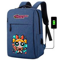 Mochila USB Escolar Estampa Infantil Meninas Super Poderosas Notebooks, Trabalho Escola (Interface USB)