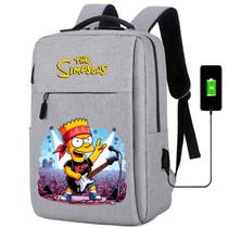 Mochila USB Escolar Estampa Infantil Simpsons Notebooks, Trabalho Escola (Interface USB)